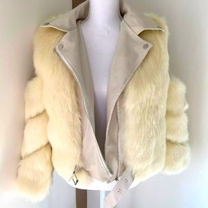 Faux fur leather jacket